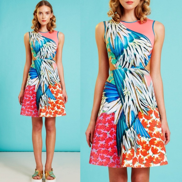 Clover Canyon Dresses & Skirts - CLOVER CANYON Carnival neoprene bird scuba dress